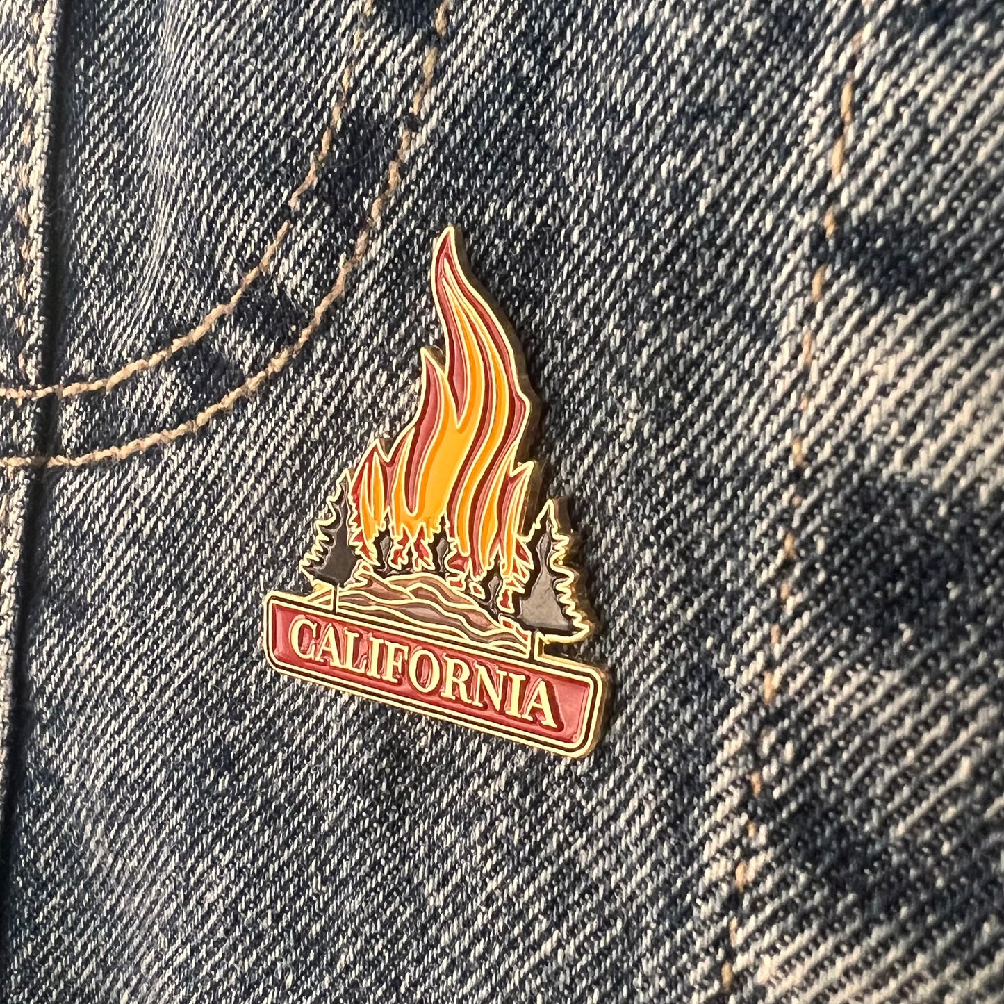 Enamel California Forest Fire Pin